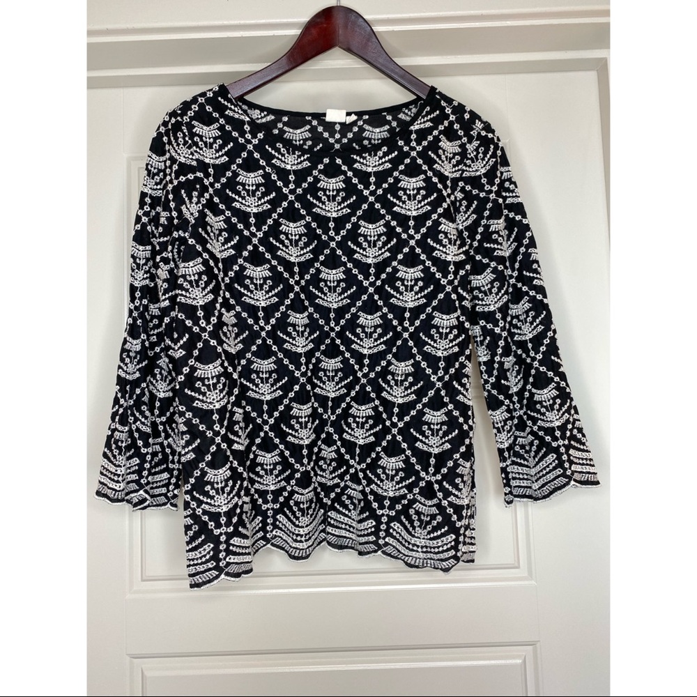 Black and White Blouse